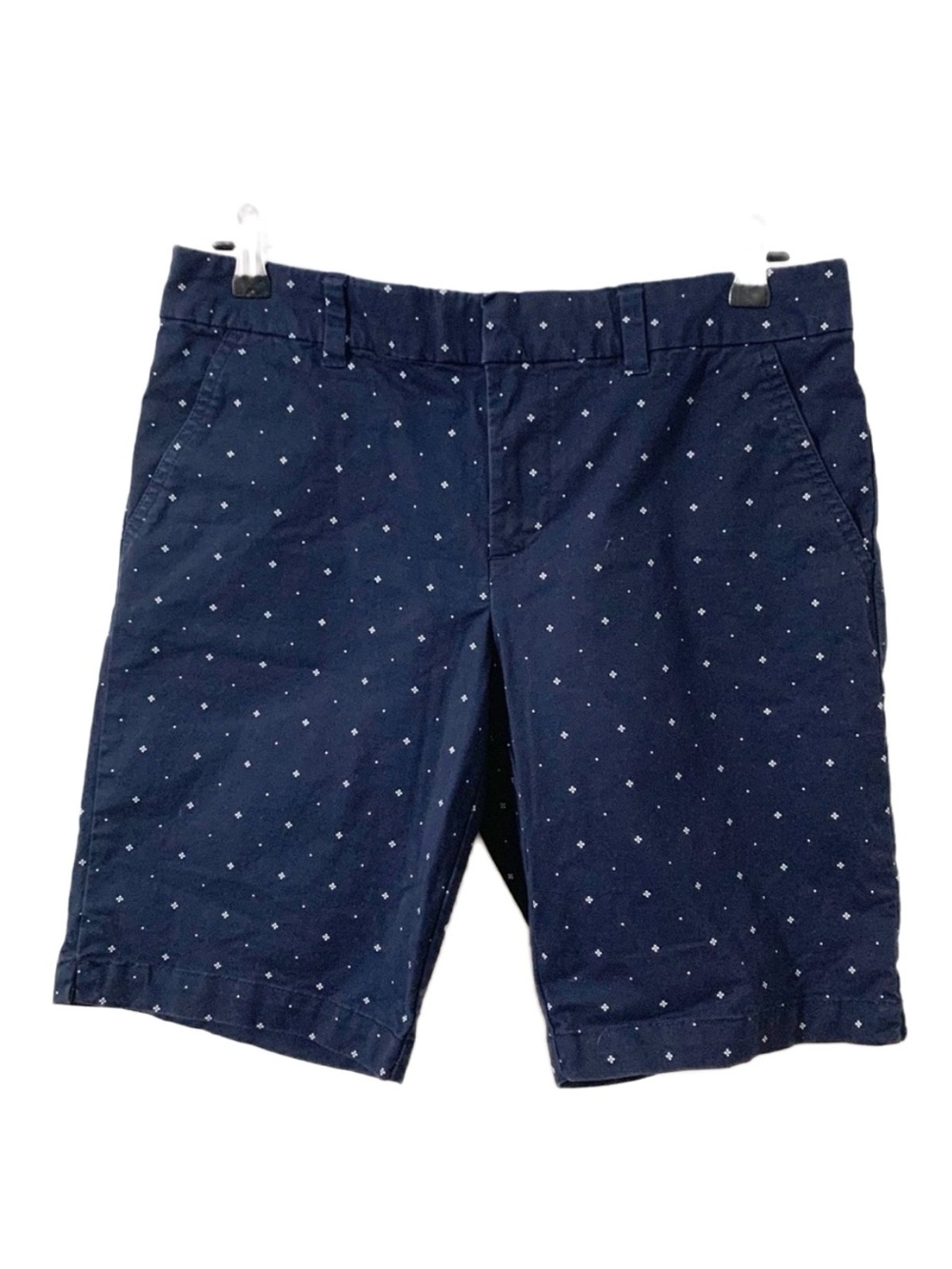 Tommy Hilfiger Patterned Cotton Bermuda Walking Shorts Navy Blue / White 💙🤍